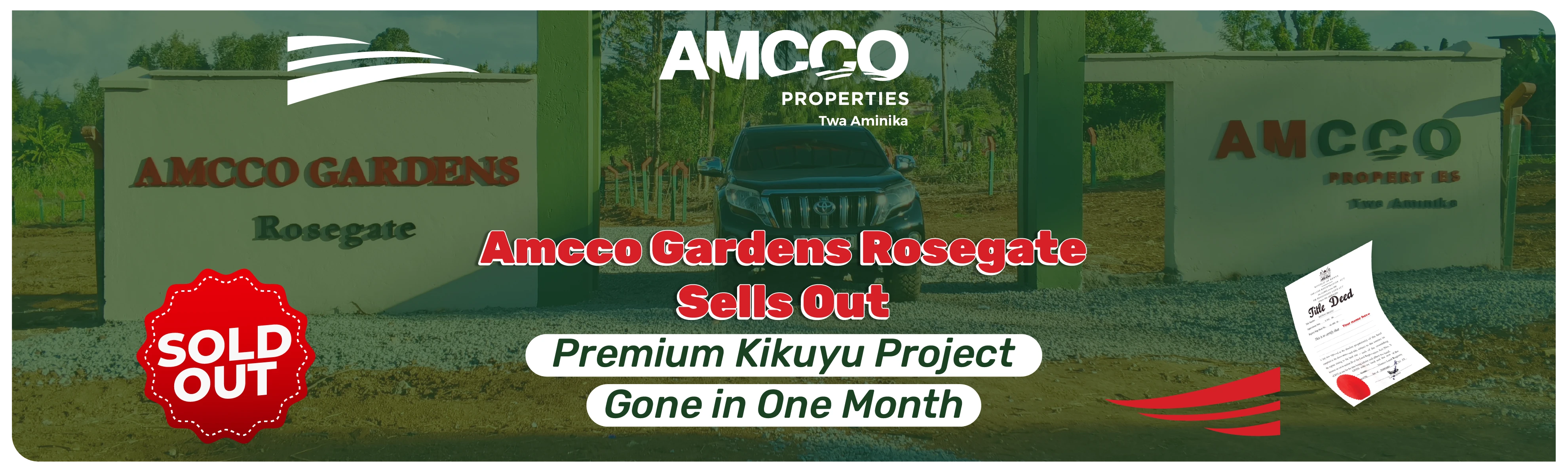 Amcco Gardens Rosegate Sells Out: Premium Kikuyu Project Gone in One Month